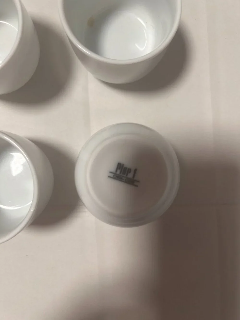 Pier 1 Chinese style tea cups white asian